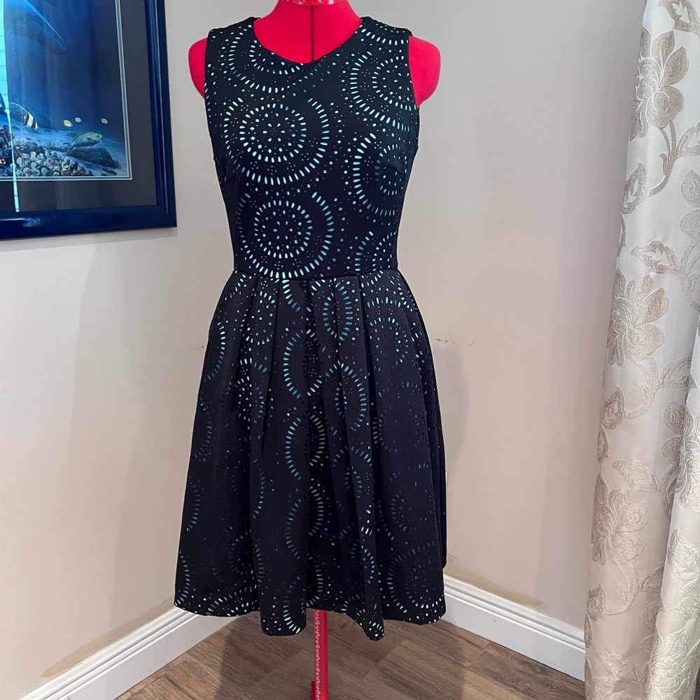 Calvin Klein Black Sleeveless Fit and Flare Midi Dress